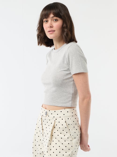 T-shirt crop top basico - Kiabi T-shirt crop top basico - Kiabi