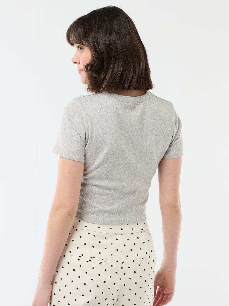T-shirt crop top basico Grigio - Kiabi