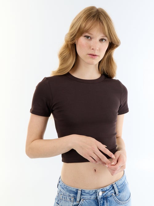 T-shirt crop top basico - Kiabi