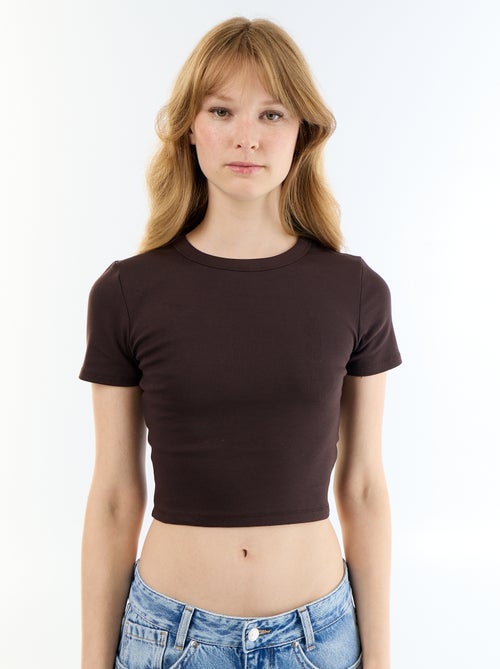 T-shirt crop top basico - Kiabi