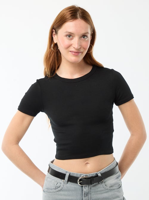 T-shirt crop top basico - Kiabi T-shirt crop top basico - Kiabi