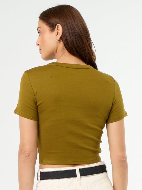 T-shirt crop top basico - Kiabi T-shirt crop top basico - Kiabi