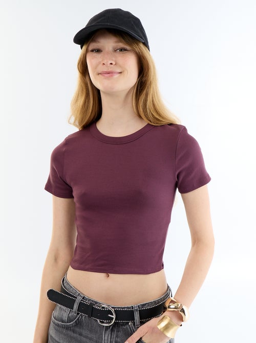 T-shirt crop top basico - Kiabi