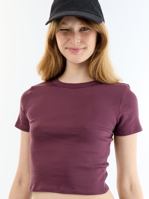 T-shirt crop top basico - Kiabi