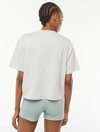 T-shirt crop-top 'Miami Heat' a maniche corte -