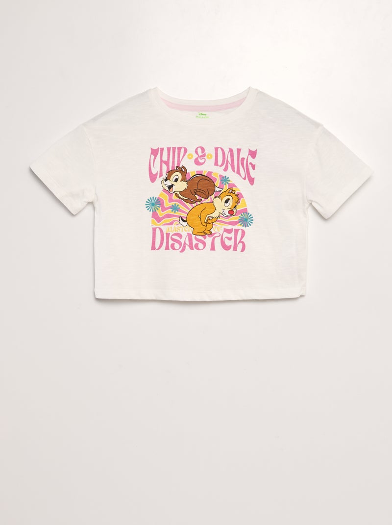 T-shirt crop top 'Tic & Tac' BEIGE - Kiabi