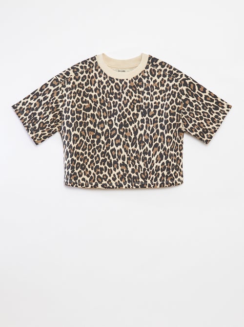 T-shirt cropped a maniche corte - Kiabi