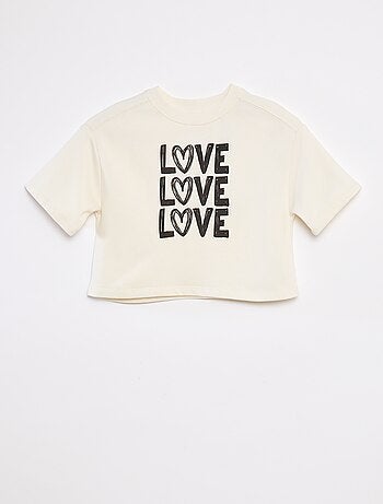 T-shirt cropped a maniche corte
