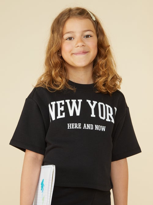 T-shirt cropped a maniche corte - Kiabi