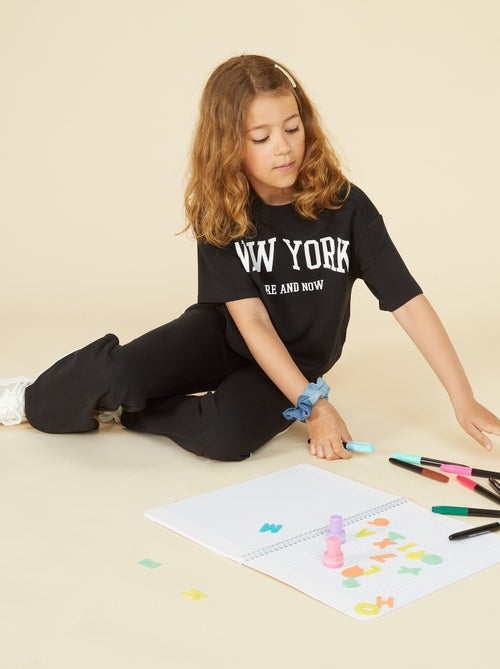 T-shirt cropped a maniche corte - Kiabi