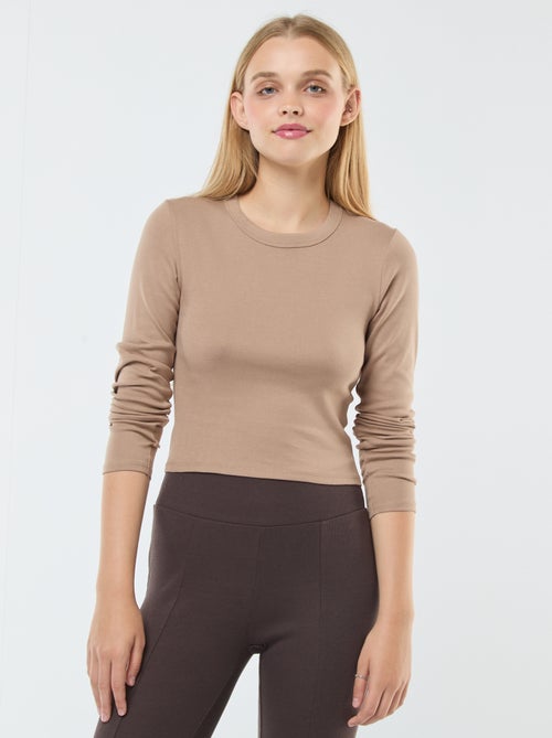 T-shirt cropped basic - Kiabi