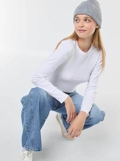 T-shirt cropped basic - Kiabi