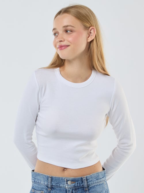 T-shirt cropped basic - Kiabi