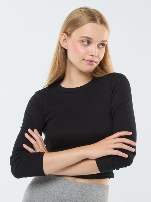 T-shirt cropped basic - Kiabi