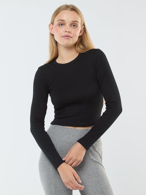 T-shirt cropped basic - Kiabi