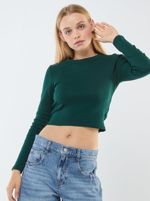 T-shirt cropped basic - Kiabi