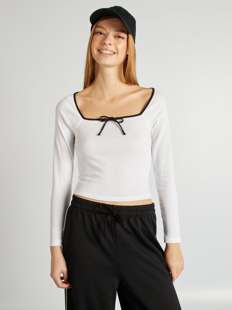 T-shirt cropped BIANCO - Kiabi