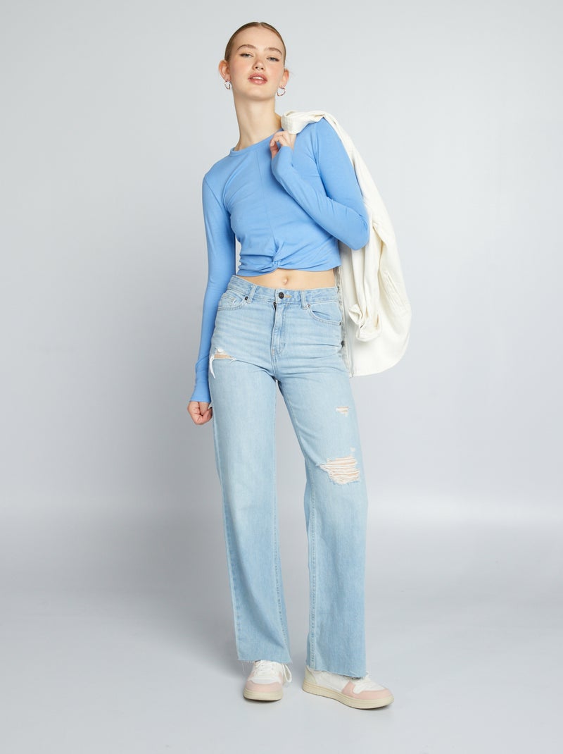 T-shirt cropped BLU - Kiabi