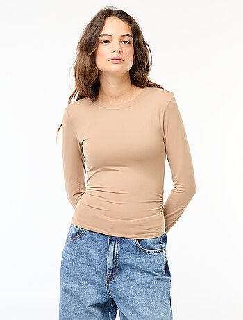 T-shirt cropped con effetto stropicciato