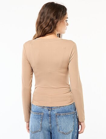 T-shirt cropped con effetto stropicciato