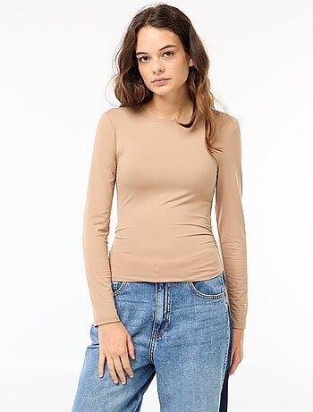 T-shirt cropped con effetto stropicciato