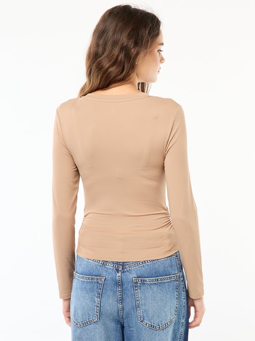 T-shirt cropped con effetto stropicciato - Kiabi