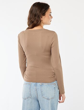 T-shirt cropped con effetto stropicciato
