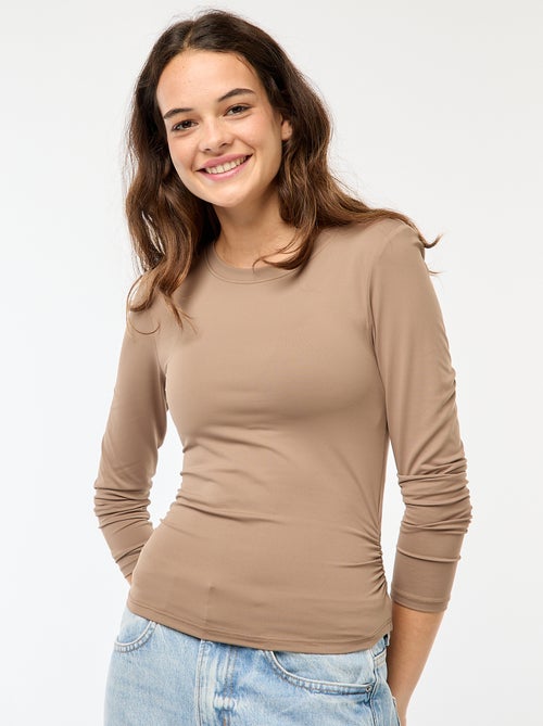 T-shirt cropped con effetto stropicciato - Kiabi