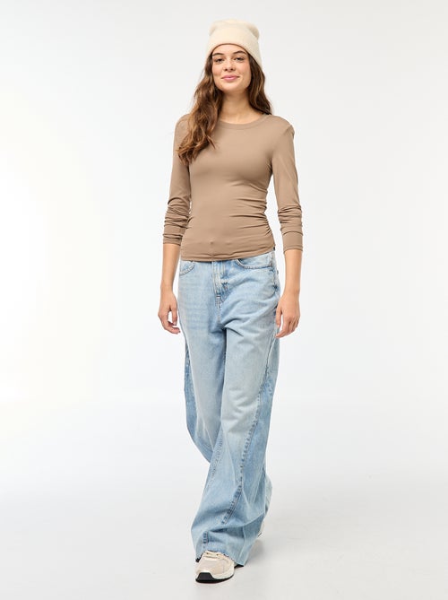 T-shirt cropped con effetto stropicciato - Kiabi