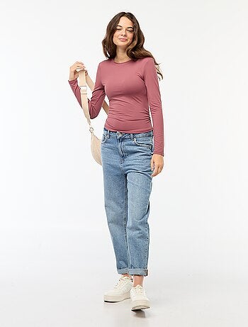 T-shirt cropped con effetto stropicciato