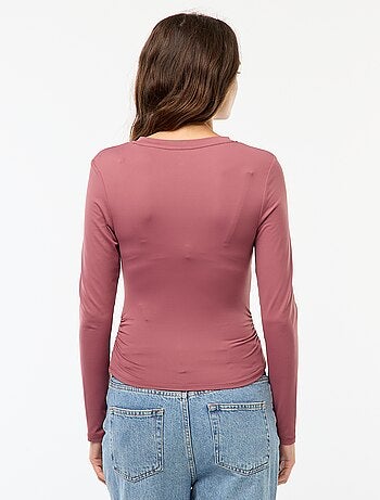 T-shirt cropped con effetto stropicciato