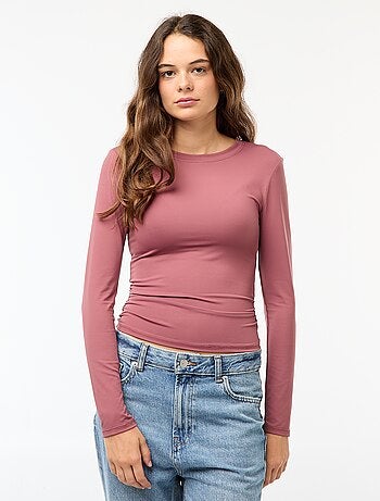 T-shirt cropped con effetto stropicciato