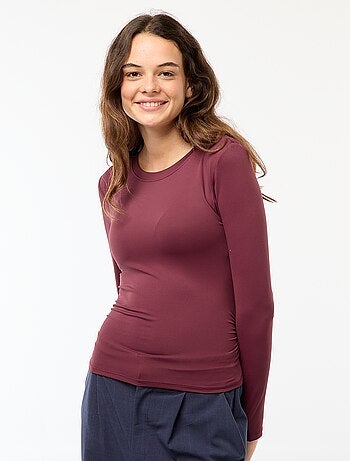 T-shirt cropped con effetto stropicciato