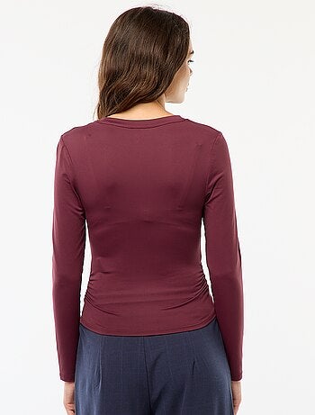 T-shirt cropped con effetto stropicciato
