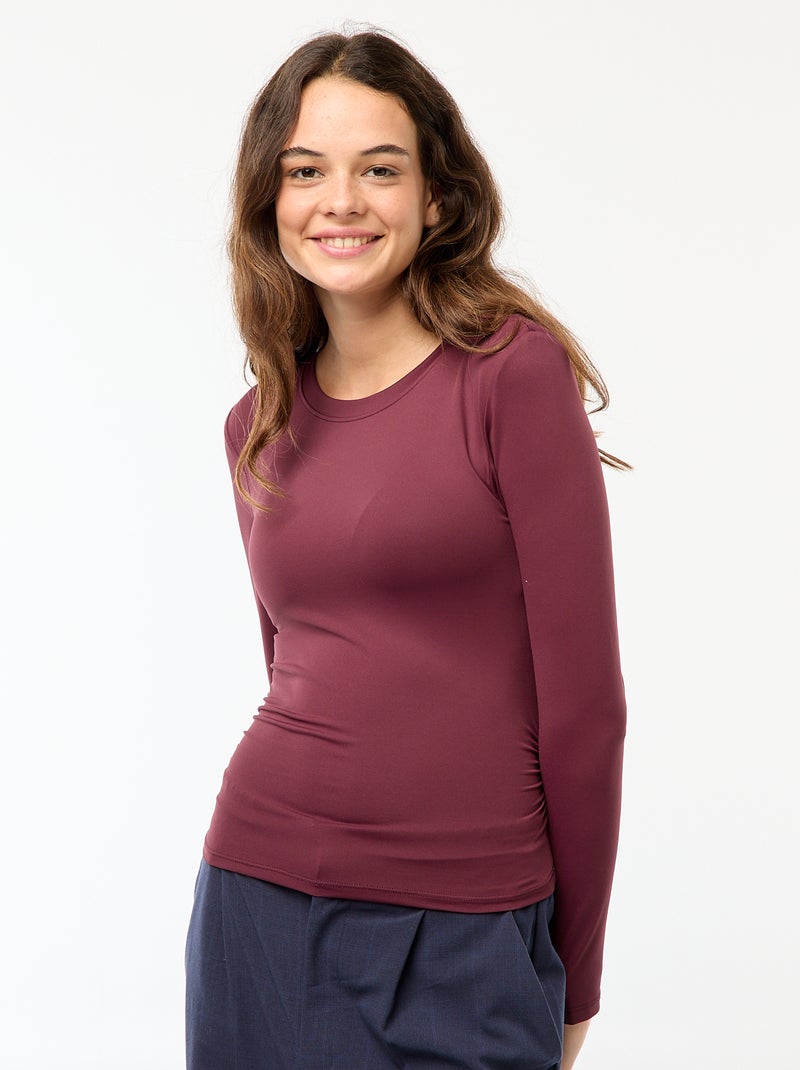 T-shirt cropped con effetto stropicciato rosso - Kiabi