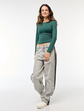 T-shirt cropped con effetto stropicciato