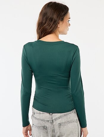 T-shirt cropped con effetto stropicciato