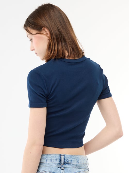 T-shirt cropped con stampa - Kiabi