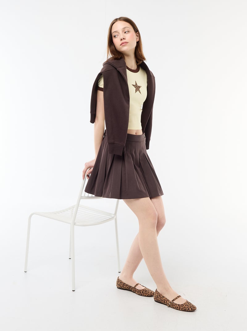 T-shirt cropped con stampa Giallo - Kiabi