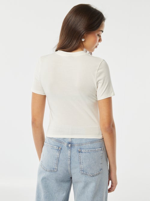 T-shirt cropped con stampa 'Stitch' - Kiabi