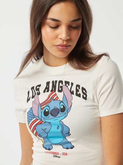 T-shirt cropped con stampa 'Stitch' - Kiabi