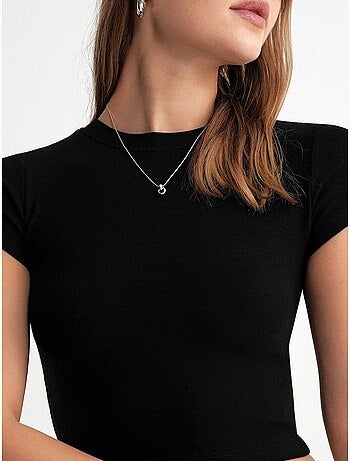 T-shirt cropped in maglia aderente mixray