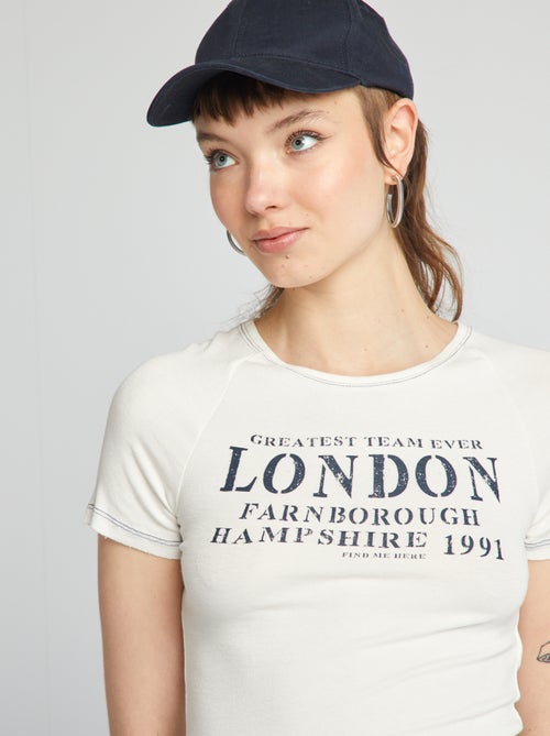 T-shirt cropped 'London' - Kiabi
