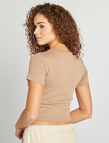 T-shirt cropped maniche corte