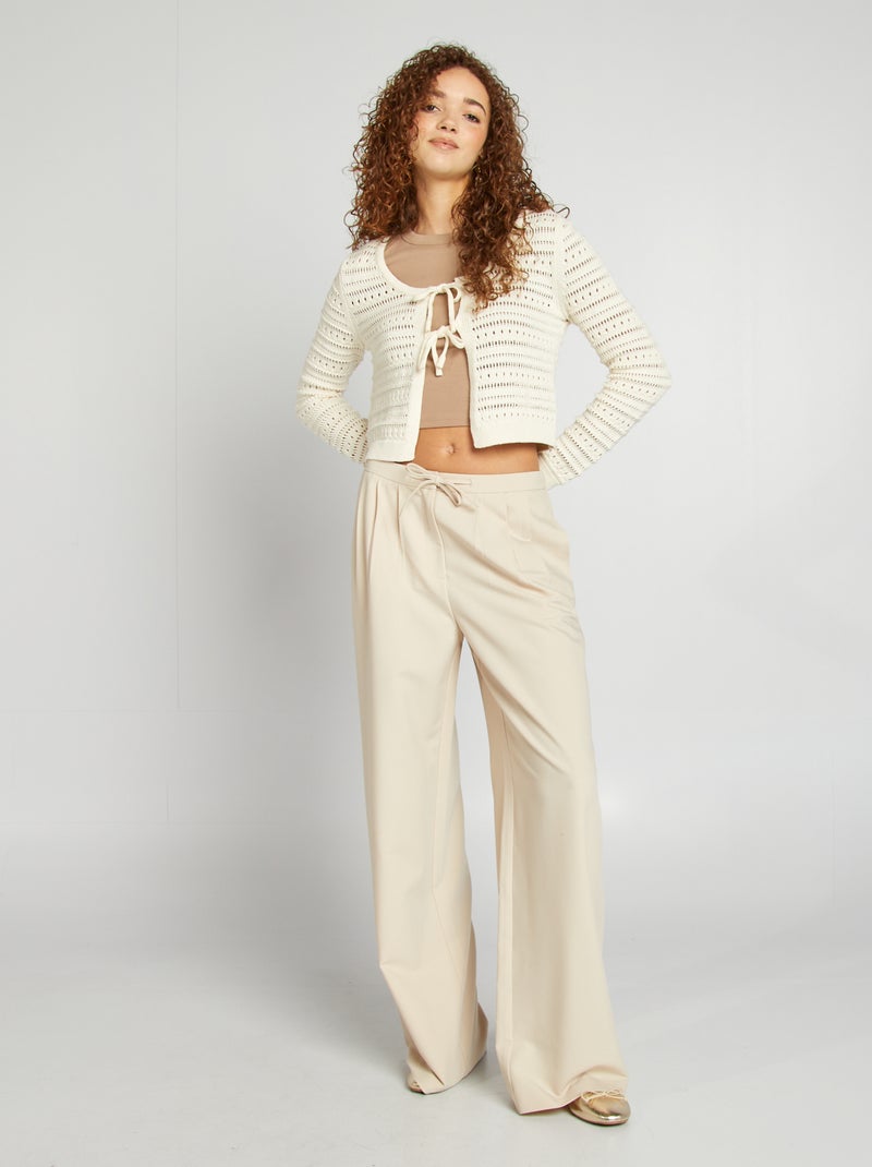 T-shirt cropped maniche corte BEIGE - Kiabi