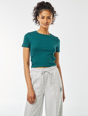 T-shirt cropped maniche corte