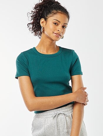 T-shirt cropped maniche corte