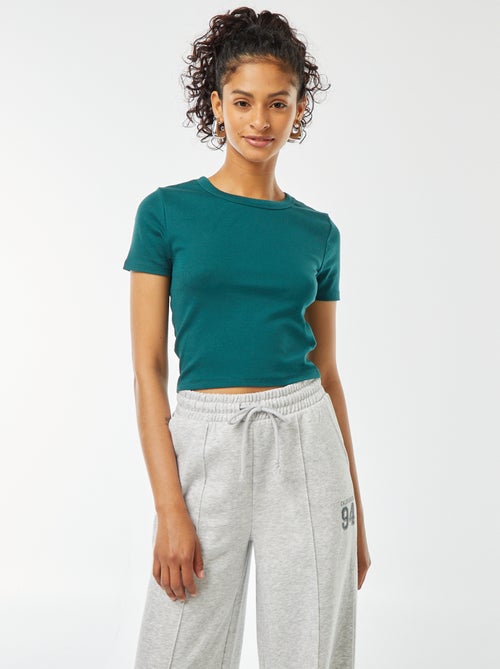T-shirt cropped maniche corte - Kiabi