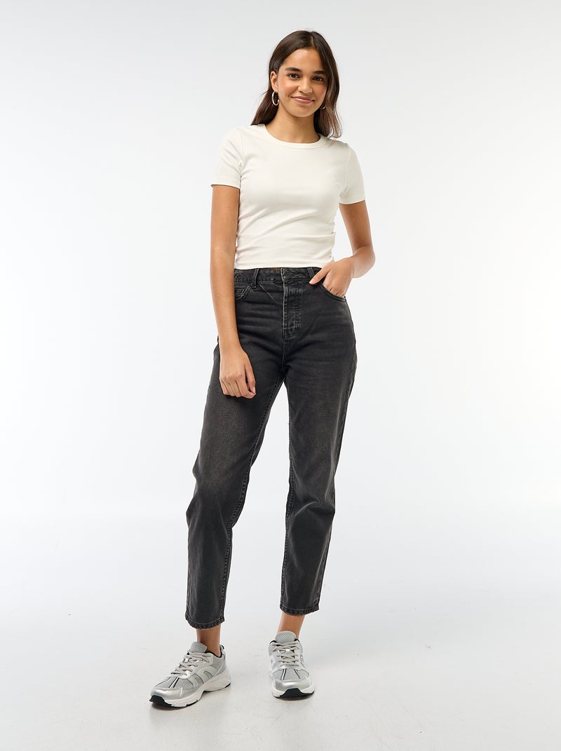 T-shirt cropped maniche corte BIANCO - Kiabi