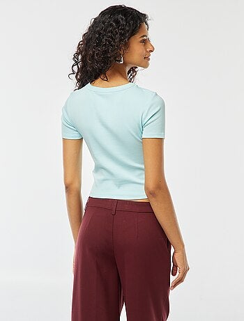 T-shirt cropped maniche corte
